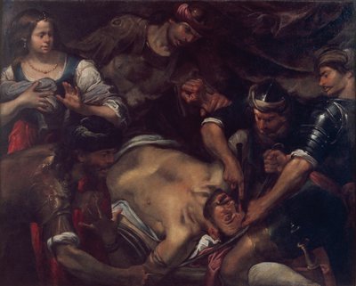 The Philistines Gouging out Samsons Eyes by Gioacchino Assereto